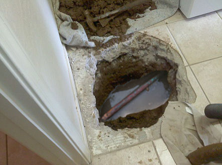 leak under concrete floor